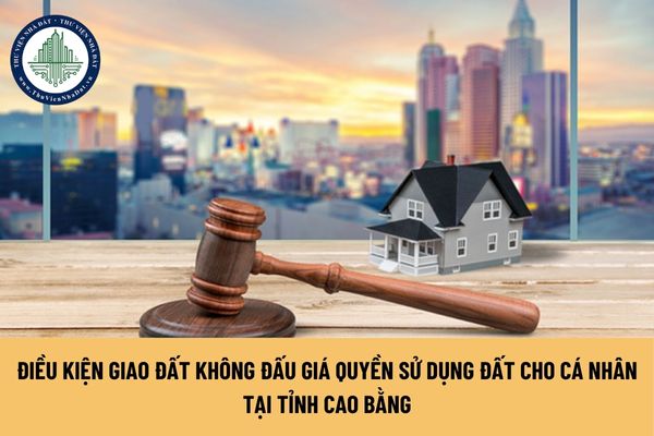 Điều kiện giao đất không đấu giá quyền sử dụng đất cho cá nhân tại tỉnh Cao Bằng