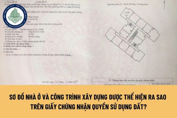 Trên Giấy chứng nhận quyền sử dụng đất thì sơ đồ nhà ở và công trình xây dựng được thể hiện ra sao?