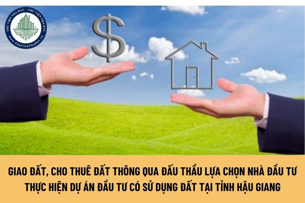 Tiêu chí để quyết định việc giao đất, cho thuê đất thông qua đấu thầu lựa chọn nhà đầu tư thực hiện dự án đầu tư có sử dụng đất tại tỉnh Hậu Giang