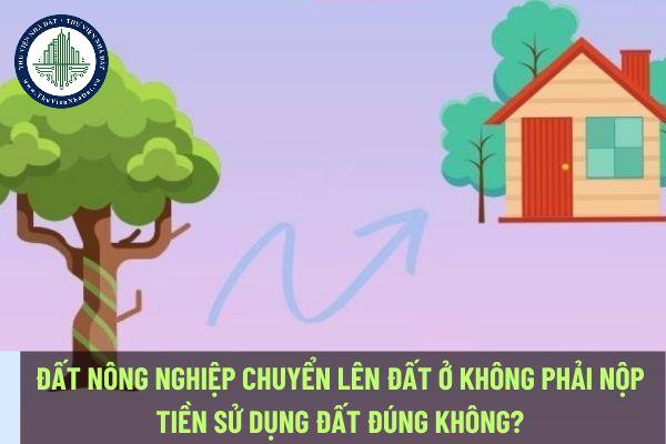 Đất nông nghiệp chuyển lên đất ở không phải nộp tiền sử dụng đất đúng không? Trường hợp chuyển mục đích sử dụng đất nào thì phải nộp tiền sử dụng đất?