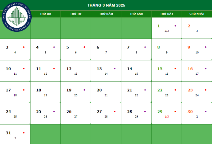 Tổng hợp các ngày lễ trong tháng 3/2025 (Hình ảnh từ Internet)