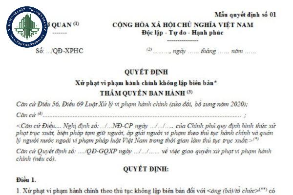 Vi phạm hành chính không lập biên bản thì có nhận được quyết định xử phạt không?