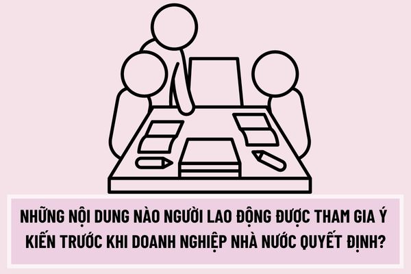 Những nội dung nào người lao động được tham gia ý kiến trước khi doanh nghiệp nhà nước quyết định?