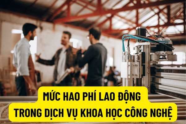 Mức công tính hao phí lao động là bao nhiêu giờ khi làm việc trong dịch vụ sự nghiệp công lĩnh vực khoa học và công nghệ?