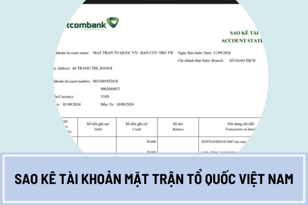 Hướng dẫn cách tra cứu File sao kê Mặt trận Tổ quốc Việt Nam 12.028 trang ủng hộ đồng bào thiệt hại do bão số 3?