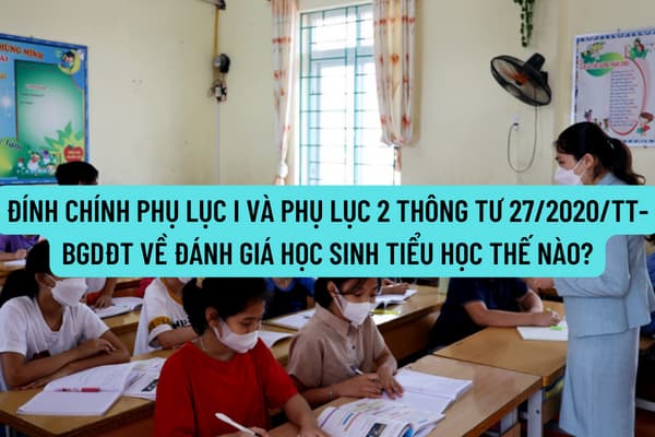 Đính chính Phụ lục I và Phụ lục 2 Thông tư 27/2020/TT-BGDĐT về đánh giá học sinh tiểu học thế nào?