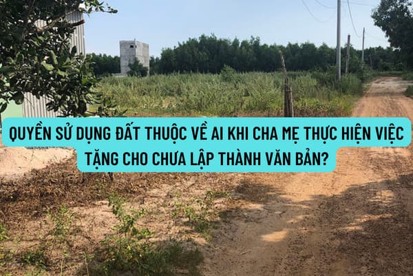 Quyền sử dụng đất thuộc về ai khi cha mẹ thực hiện việc tặng cho chưa lập thành văn bản? Con xây nhà trên đất tặng cho thì cha mẹ có đòi lại đất được không?