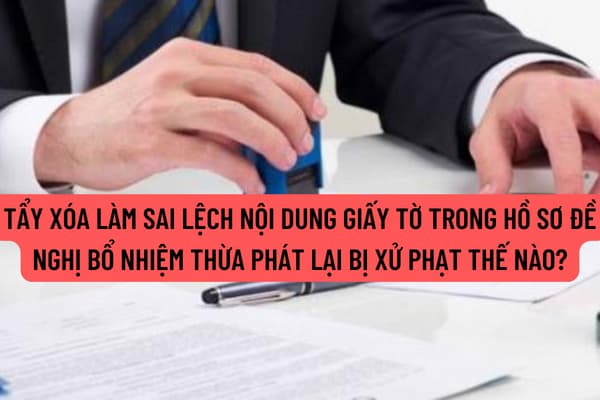 Tẩy xóa làm sai lệch nội dung giấy tờ trong hồ sơ đề nghị bổ nhiệm thừa phát lại bị xử phạt thế nào?