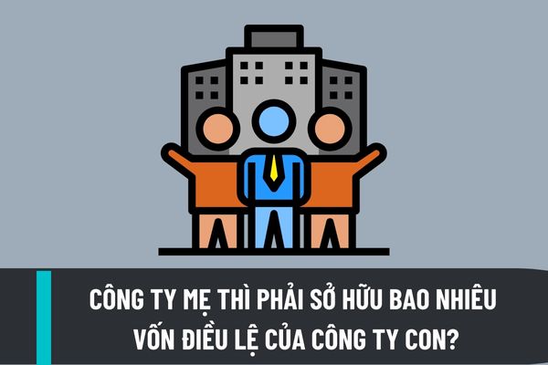 Công ty mẹ thì phải sở hữu bao nhiêu vốn điều lệ của công ty con? Quyền, nghĩa vụ và trách nhiệm của công ty mẹ đối với công ty con là gì?