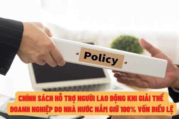 Chính sách hỗ trợ người lao động làm việc trong doanh nghiệp do nhà nước nắm giữ 100% vốn điều lệ khi doanh nghiệp giải thể?