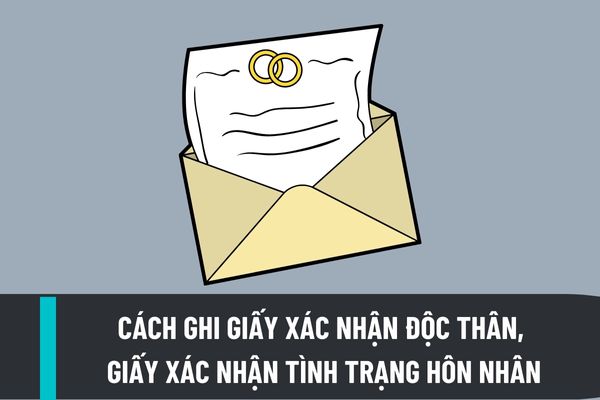 Cách ghi Giấy xác nhận độc thân, Giấy xác nhận tình trạng hôn nhân được hướng dẫn như thế nào?