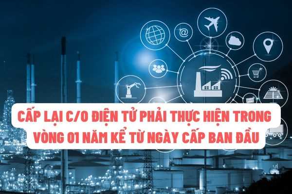 Từ ngày 16/7/2022: Cấp lại C/O điện tử phải được thực hiện trong vòng 01 năm kể từ ngày cấp C/O điện tử ban đầu?