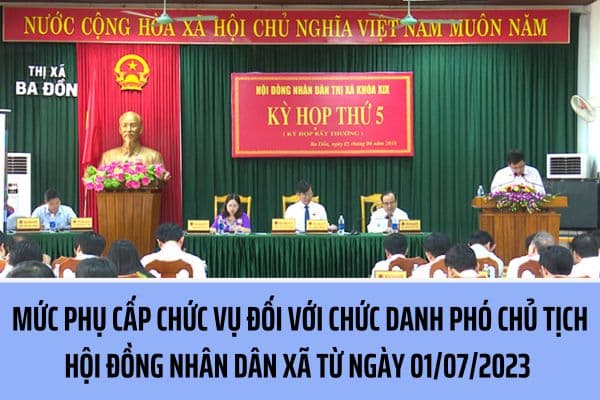 Mức phụ cấp chức vụ đối với chức danh Phó chủ tịch Hội đồng Nhân dân xã từ ngày 01/07/2023 (Hình từ Internet)