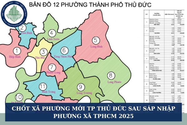 Chốt xã phường mới TP Thủ Đức sau sáp nhập phường xã TPHCM 2025