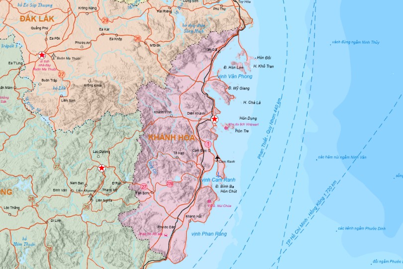 Bản đồ hành chính Khánh Hòa
