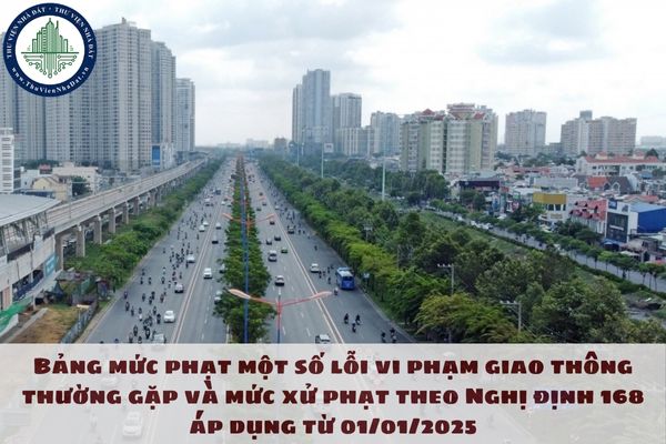 Bảng mức phạt một số lỗi vi phạm giao thông thường gặp và mức xử phạt theo Nghị định 168 áp dụng từ 01/01/2025