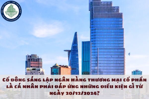 Cổ đông sáng lập ngân hàng thương mại cổ phần là cá nhân phải đáp ứng những điều kiện gì từ ngày 20/12/2024?