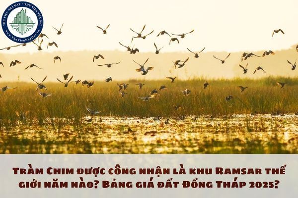 Tràm Chim được công nhận là khu Ramsar thế giới vào năm nào?