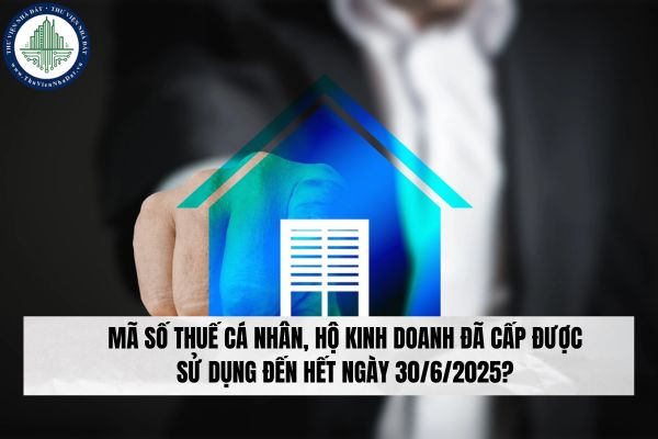 Mã số thuế cá nhân, hộ kinh doanh đã cấp được sử dụng đến hết ngày 30/6/2025?