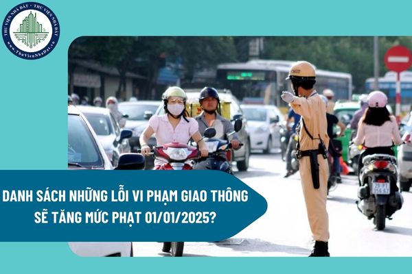 Danh sách những lỗi vi phạm giao thông sẽ tăng mức phạt 01/01/2025?