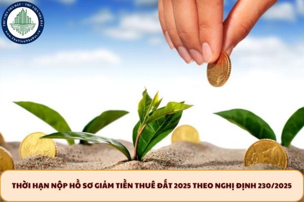 Thời hạn nộp hồ sơ giảm tiền thuê đất 2025 theo Nghị định 230/2025 