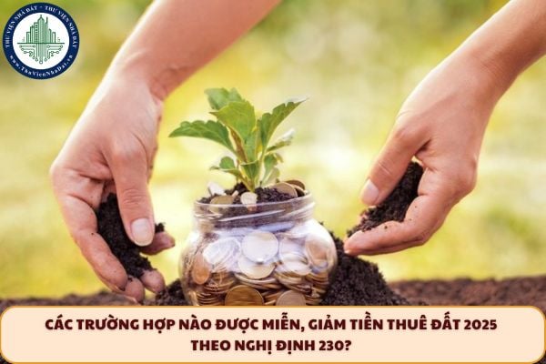 Các trường hợp nào được miễn, giảm tiền thuê đất 2025 theo Nghị định 230?