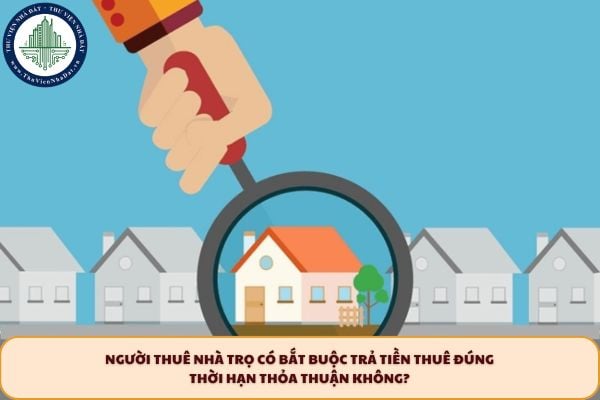 Người thuê nhà trọ có bắt buộc trả tiền thuê đúng thời hạn thỏa thuận không?