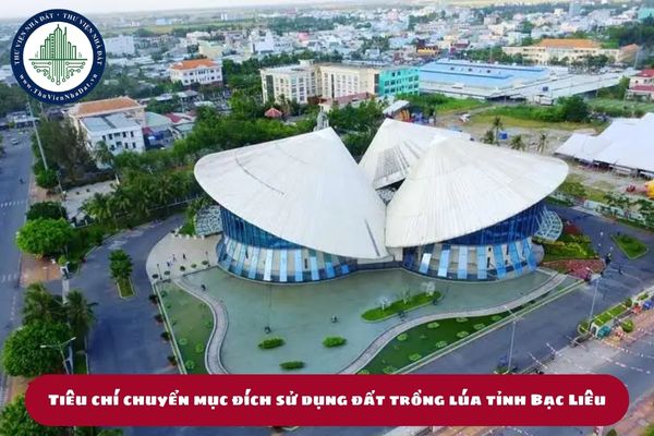 Tiêu chí chuyển mục đích sử dụng đất trồng lúa, đất rừng tỉnh Bạc Liêu (hình từ internet)