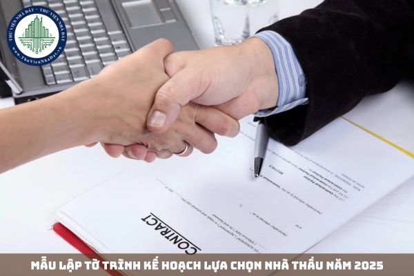 Mẫu lập Tờ trình kế hoạch lựa chọn nhà thầu năm 2025