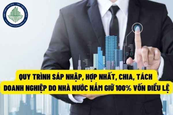 Quy trình thực hiện thủ tục sáp nhập, hợp nhất, chia, tách doanh nghiệp do Nhà nước nắm giữ 100% vốn điều lệ?