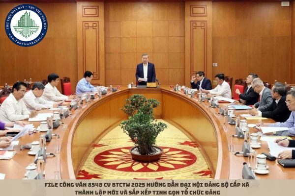 File Công văn 8548 CV BTCTW 2025 hướng dẫn Đại hội Đảng bộ cấp xã thành lập mới và sắp xếp tinh gọn tổ chức Đảng