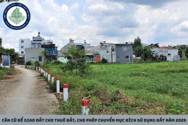 Căn cứ để giao đất cho thuê đất, cho phép chuyển mục đích sử dụng đất năm 2025