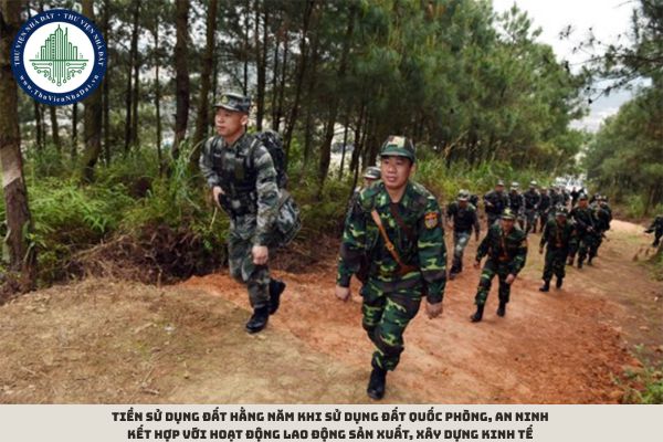Tiền sử dụng đất hằng năm khi sử dụng đất quốc phòng, an ninh kết hợp với hoạt động lao động sản xuất, xây dựng kinh tế được xác định ra sao?