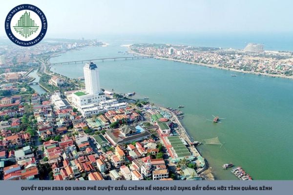 Quyết định 2535 QĐ UBND phê duyệt Điều chỉnh kế hoạch sử dụng đất Đồng Hới tỉnh Quảng Bình