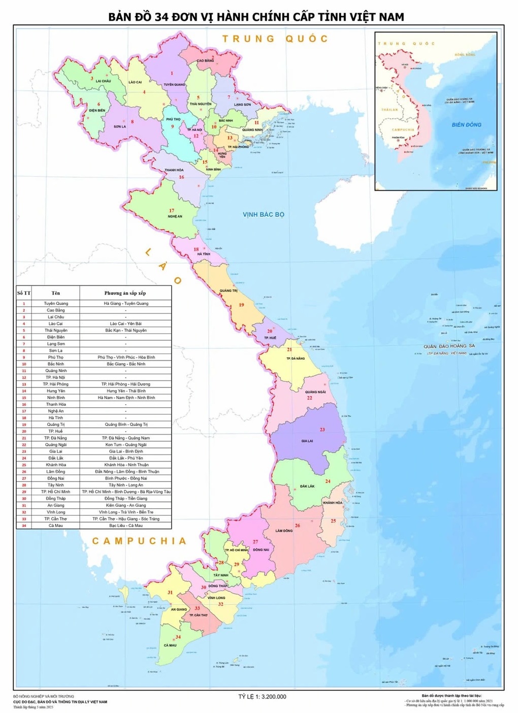 34 tỉnh thành mới của Việt Nam