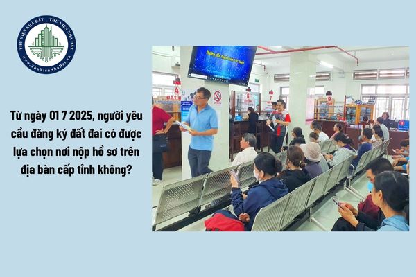 Từ ngày 01 7 2025, người yêu cầu đăng ký đất đai có được lựa chọn nơi nộp hồ sơ trên địa bàn cấp tỉnh không?