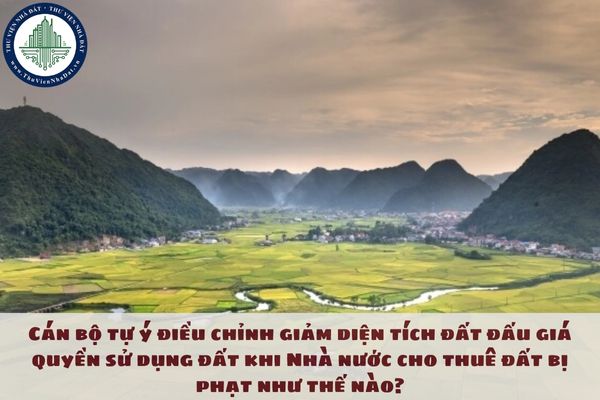 Cán bộ tự ý điều chỉnh giảm diện tích đất đấu giá quyền sử dụng đất khi Nhà nước cho thuê đất bị phạt như thế nào?