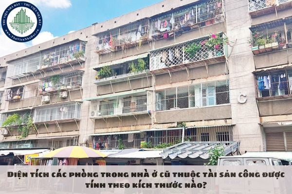 Diện tích các phòng trong nhà ở cũ thuộc tài sản công được tính theo kích thước nào?
