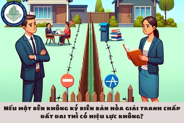 Nếu một bên không ký biên bản hòa giải tranh chấp đất đai thì có hiệu lực không?