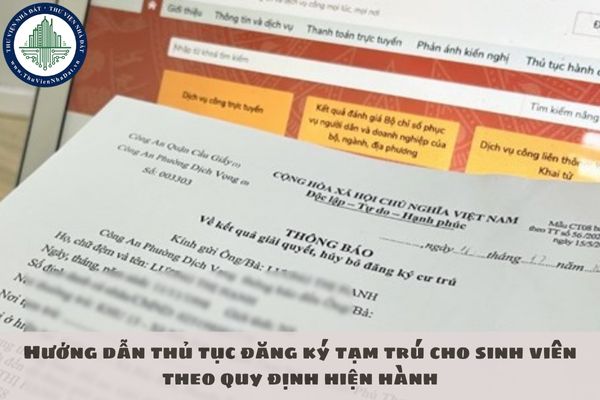 Hướng dẫn thủ tục đăng ký tạm trú cho sinh viên theo quy định hiện hành