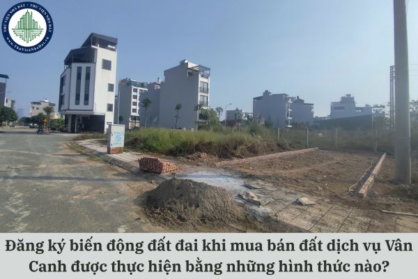 Đăng ký biến động đất đai khi mua bán đất Dịch vụ Vân Canh được thực hiện bằng những hình thức nào?
