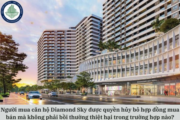 Người mua căn hộ Diamond Sky được quyền hủy bỏ hợp đồng mua bán mà không phải bồi thường thiệt hại trong trường hợp nào?