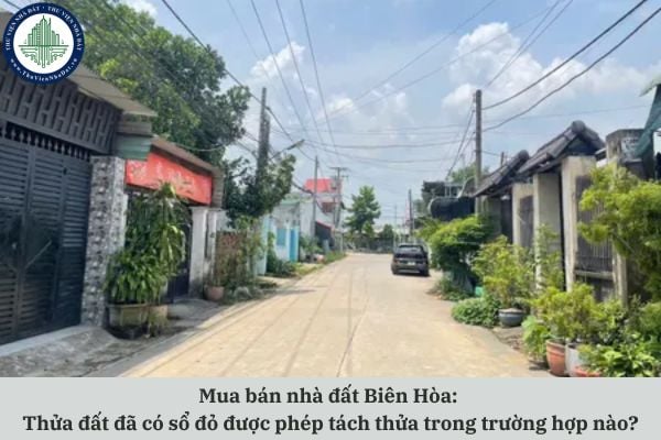 Mua bán nhà đất Biên Hòa: Thửa đất đã có sổ đỏ được phép tách thửa trong trường hợp nào?