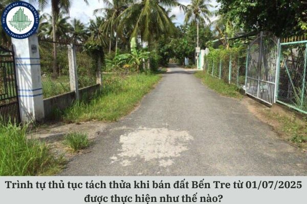 Trình tự thủ tục tách thửa khi bán đất Bến Tre từ 01/07/2025 được thực hiện như thế nào?