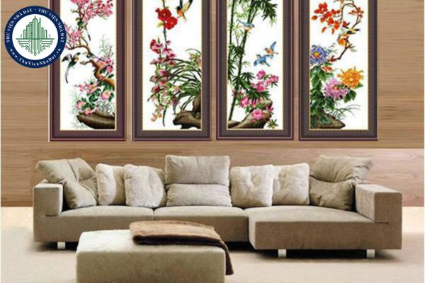Cách treo bộ tranh tứ quý Mai lan cúc trúc hợp phong thủy