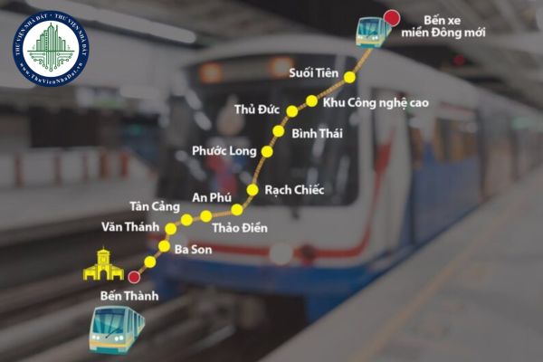 Các trạm dừng của tuyến metro số 1 metro Bến Thành Suối Tiên