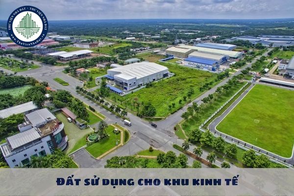 Đất sử dụng cho khu kinh tế là diện tích đất sử dụng cho các khu vực nào?