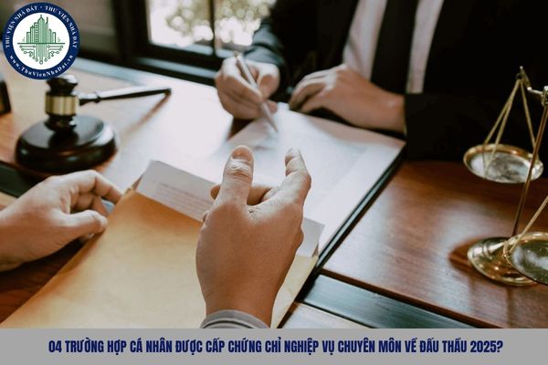 04 trường hợp cá nhân được cấp chứng chỉ nghiệp vụ chuyên môn về đấu thầu 2025?