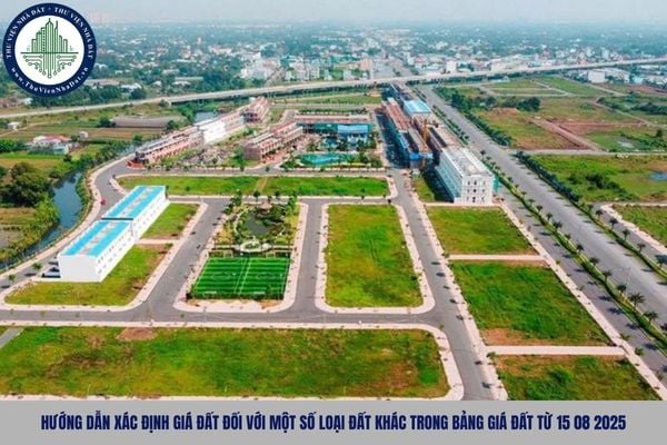 Hướng dẫn xác định giá đất đối với một số loại đất khác trong bảng giá đất từ 15 08 2025