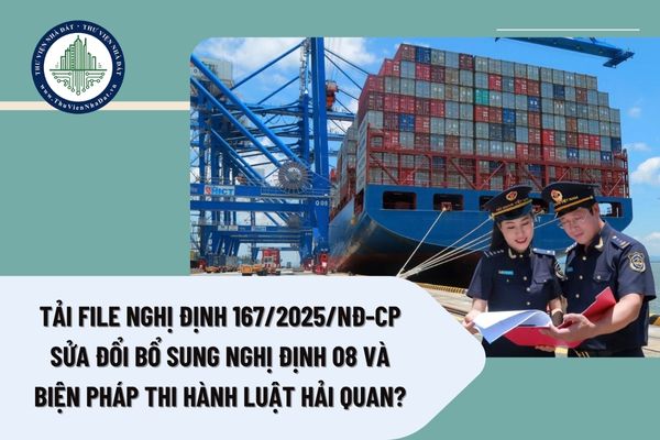 Tải file Nghị định 167/2025/NĐ-CP sửa đổi bổ sung Nghị định 08 và biện pháp thi hành Luật hải quan?